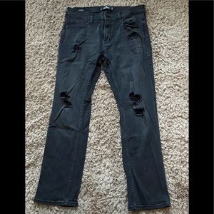 Hollister Advanced Stretch Ripped Black Jeans 33